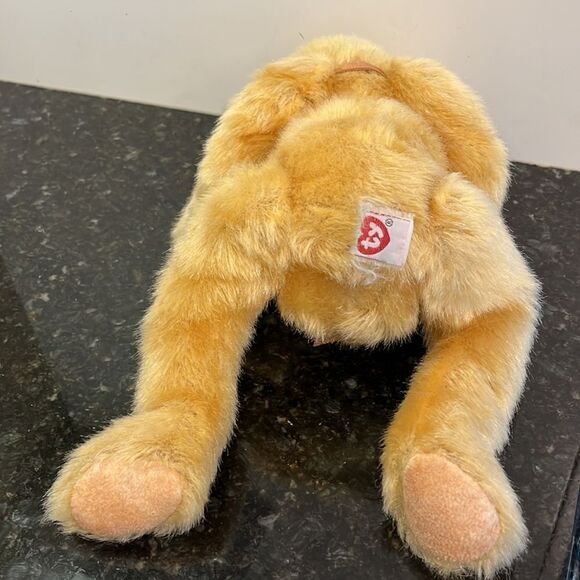 Ty Classic 2000 Jeeves Teddy Bear 13" Golden Plush With Colorful Nose . - Picture 7 of 9